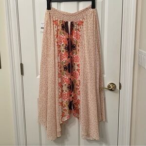 Free People New with tag Tea Combo asymmetrical chiffon pull on skirt